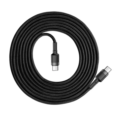 Кабель Baseus Cafule Type-C to Type-C PD 2.0 60W 2m gray/black
