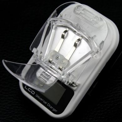 Универсальное зарядное устройство "лягушка" LCD Charger (EU) 1usb white-black