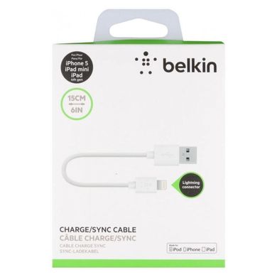 USB кабель BELKIN usb iPhone 15 см.