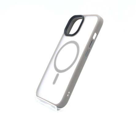 Чохол TPU+PC Metal Buttons with MagSafe Colorful для iPhone 15 grey
