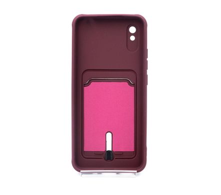 Силіконовий чохол Colorful Pocket Card для Xiaomi Redmi 9A maroon Full Camera