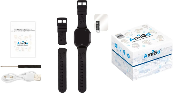 Смарт часы для детей Amigo GO008 Milky GPS Wifi black