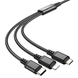 USB кабель Hoco X76 3-in-1 USB to Type-C+Micro+Lightning 1m 2A black