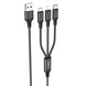 USB кабель Hoco X76 3-in-1 USB to Type-C+Micro+Lightning 1m 2A black