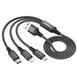 USB кабель Hoco X76 3-in-1 USB to Type-C+Micro+Lightning 1m 2A black