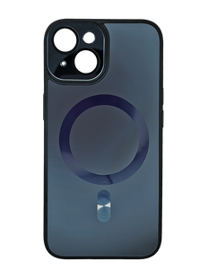 Чехол TPU+Glass Sapphire Midnight with MagSafe для iPhone 14 deep navy
