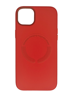 Чохол Leather with Magsafe для iPhone 14 Plus red без logo