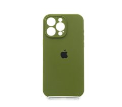 Силіконовий чохол Full Cover для iPhone 15 Pro Max dark olive (virid) Full Camera