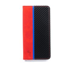 Чохол книжка Carbon для Xiaomi Redmi 8 red/black (4you)