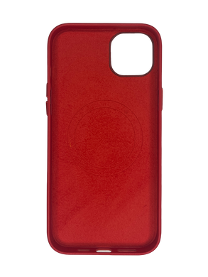 Чохол Leather with Magsafe для iPhone 14 Plus red без logo