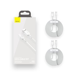 USB кабель Baseus Simple Wisdom TZCAMZJ-02 Micro (2pcs/set) 2.1A 1.5m white