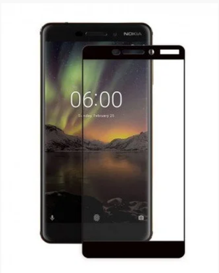 Защитное 2.5D стекло FullGlue Lion для Nokia 6.1 black OneOpt