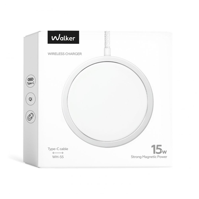 Бездротовий зарядний пристрій Walker WH-55 15W Magsafe white