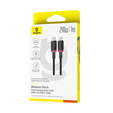 Кабель Baseus Dura Series Fast Charging Type-C toType-C 240W 1m black/red