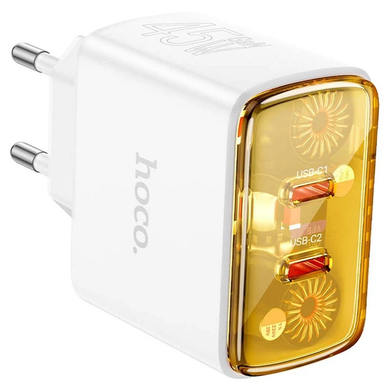 Мережевий зарядний пристрій Hoco CS43A Smart PD45W(2 Type-C) charger white