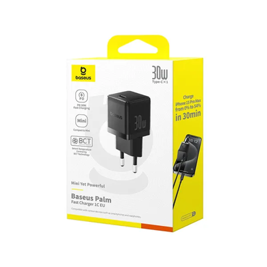 СЗУ Baseus Palm Fast Charger 1C 30W EU Cluster black