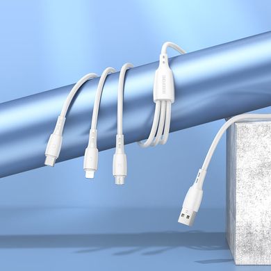 USB кабель Borofone BX71 USB to 3in1 Micro/Type-C/Lightning 2A 1m white