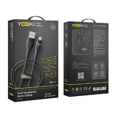 USB кабель YOKI RGB YK-RG24 Micro 3A 1.2m black