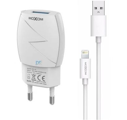 Сетевое зарядное устройство MOXOM KH-34 iPhone 2.4A 1USB white