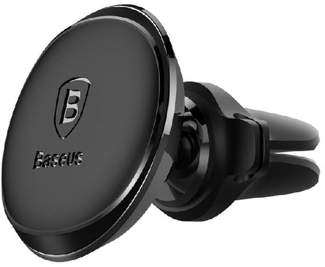 Автодержатель Baseus Magnetic Air Vent Car Mount With Cable Clip black
