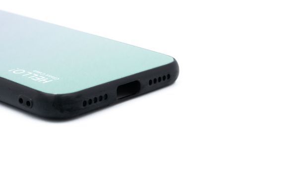 TPU+Glass чехол Gradient HELLO для Xiaomi Redmi Note 7/Note 7 Pro/Note 7S violet green