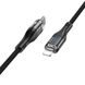 PD кабель HOCO U115 Transparent Discovery edition PD 20W Lighning 3A/1,2m + LED Displey black