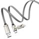 PD/USB кабель HOCO S22 Magic Cube 3-in-1 PD/Lightning/USB 60w/1.2м black-brown