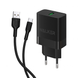 Мережевий зарядний пристрій адаптер WALKER WH-35 1USB/QC3.0/3A/15W+Type-C black