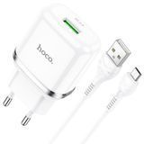 Мережевий зарядний пристрій HOCO N3 Micro QC3.0 1m white