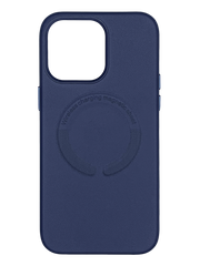 Чохол Leather with Magsafe для iPhone 14 Plus dark blue без logo