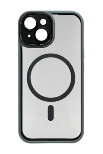 Чохол Clear Color with MagSafe для iPhone 15 gray Full Camera (TPU)