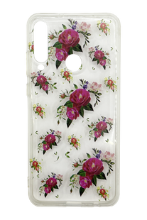 Силиконовый чехол Clear MyPrint для Huawei Y6P цветы3