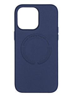 Чохол Leather with Magsafe для iPhone 14 Plus dark blue без logo