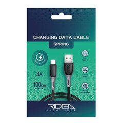 USB кабель Ridea RC-M123 Spring 3A/1m Type-C black