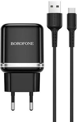 Мережевий зарядний пристрій Borofone BA36A Type-C QC 3.0 1m (EU) black