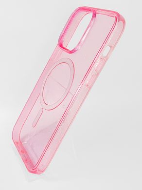 Чохол TPU Galaxy Sparkle MagSafe для iPhone 14 Pro Max pink+glitter