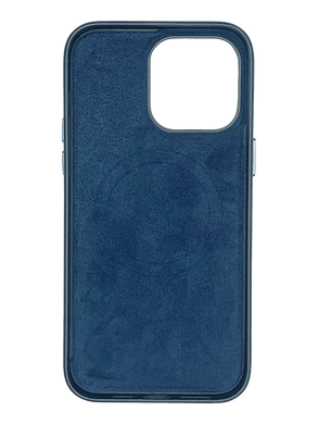 Чохол Leather with Magsafe для iPhone 14 Plus dark blue без logo