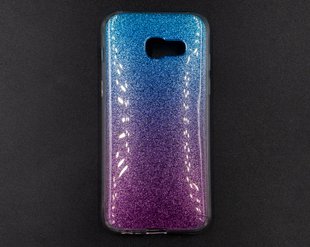 Силиконовый чехол TPU Glitter Cover для Samsung A320 blue-pink