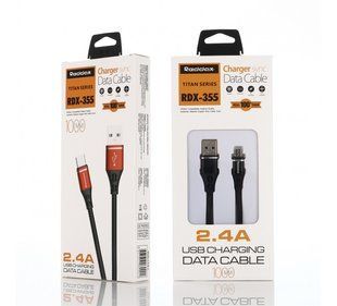 USB кабель SP Reddax RDX-365 FC Micro 2.4A 1m black/red ткань антиперелом