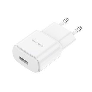 Мереживий зарядний пристрій Borofone BA48A Orion Lightning 1USB 2.1A/1m white