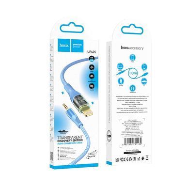 AUX-адаптер Hoco UPA25 Lightning 1m blue