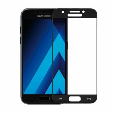 Защитное 2.5D стекло Glass для Samsung A720/A7 black s/s (0.3mm)