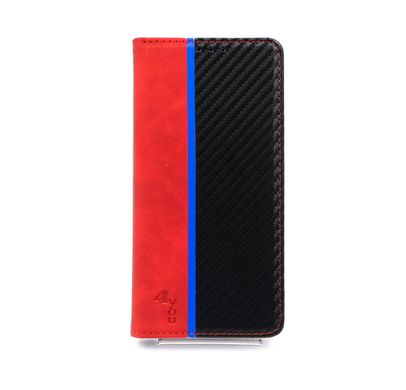 Чохол книжка Carbon для Xiaomi Redmi 10 red/black (4you)
