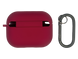 Чохол for AirPods Pro силіконовий Logo + карабін rose red з мікрофіброю