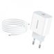 Сетевое зарядное устройство Borofone BA38A Plus PD 20W Type-C to Lighning white