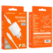 Сетевое зарядное устройство Borofone BA38A Plus PD 20W Type-C to Lighning white