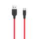 USB кабель Hoco X21 Silicone Type-C 3A 1m black/red