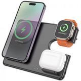 Бездротовий зарядний пристрiй HOCO CQ1 Greek folding 3in1 (for iWatch) black