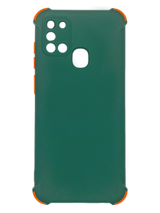Силіконовий чохол для Samsung A21s з посил.кутами stella dark green Full Camera
