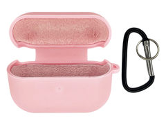 Чохол for AirPods Pro силіконовий pink з мікрофіброю